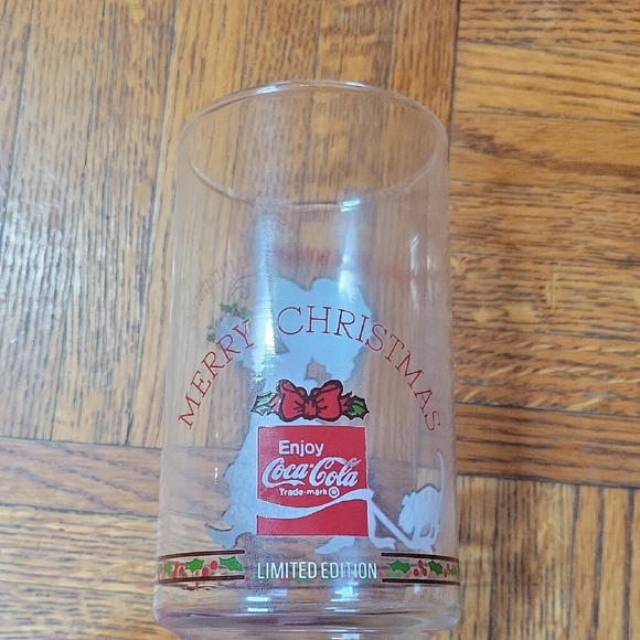 Vintage Holiday Coca Cola 3 Piece Glass Set - Picture 3 of 6